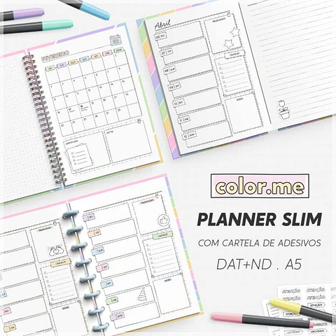 Encadernação - Planner Slim 2027 Color.me A5