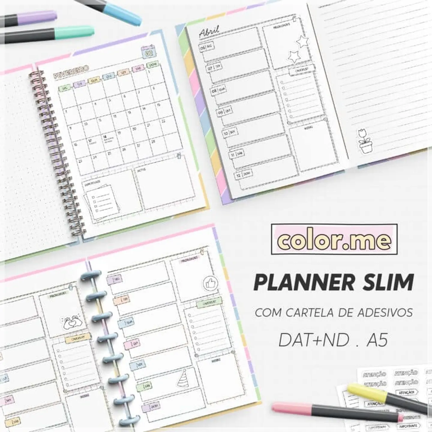Encadernação - Planner Slim 2027 Color.me A5 1