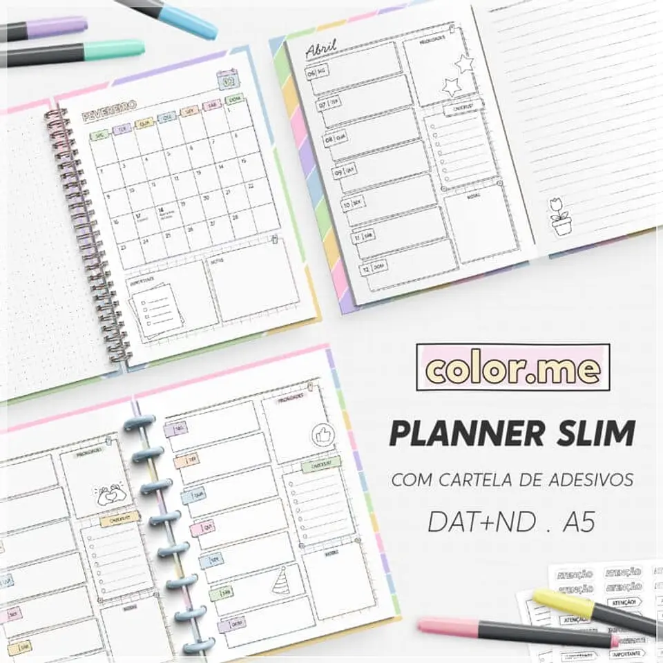 Encadernação - Planner Slim 2027 Color.me A5 1