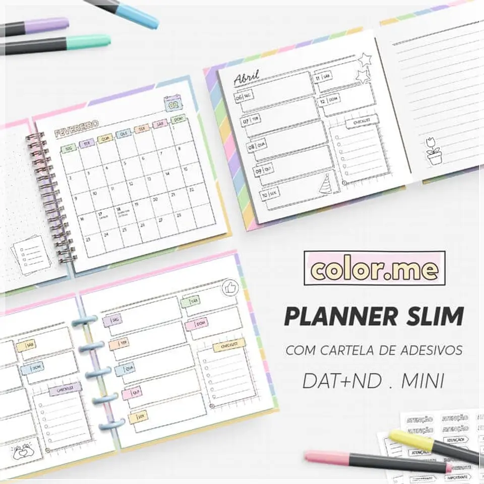 Encadernação - Planner Slim 27 Color.me Mini 1