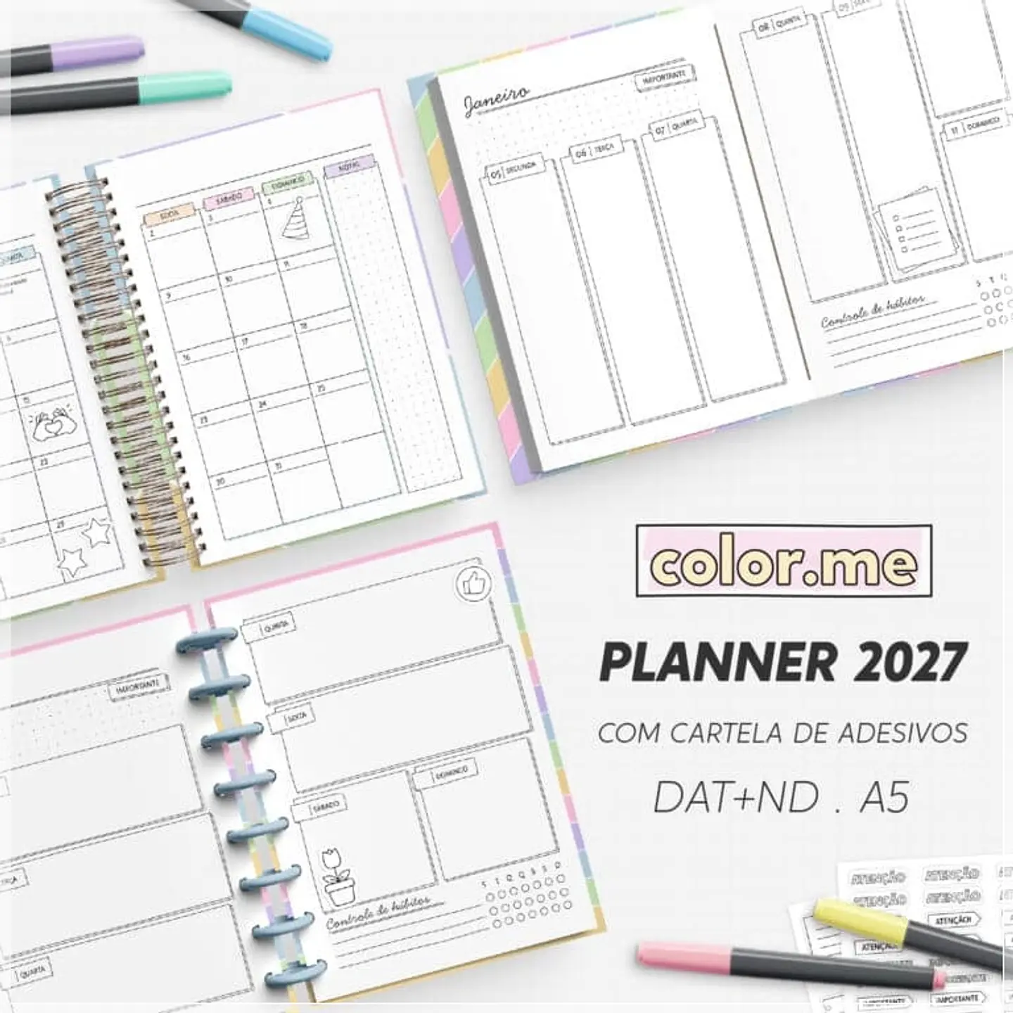 Encadernação - Planner 2027 Color.me A5 1