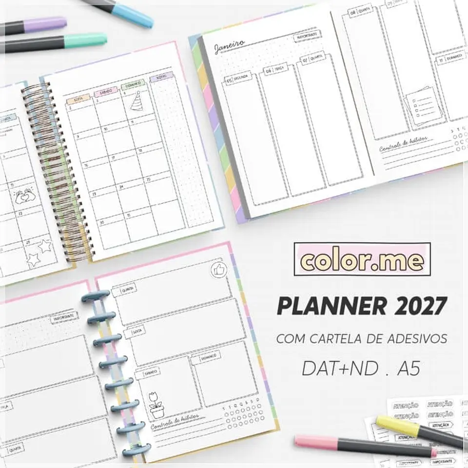 Encadernação - Planner 2027 Color.me A5 1