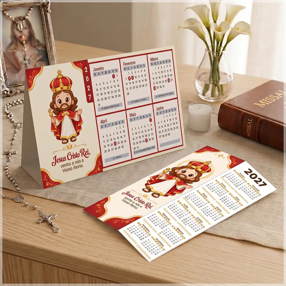 Arquivo de Corte Calendário e Marca Página Religioso Jesus Cristo Rei 43 1