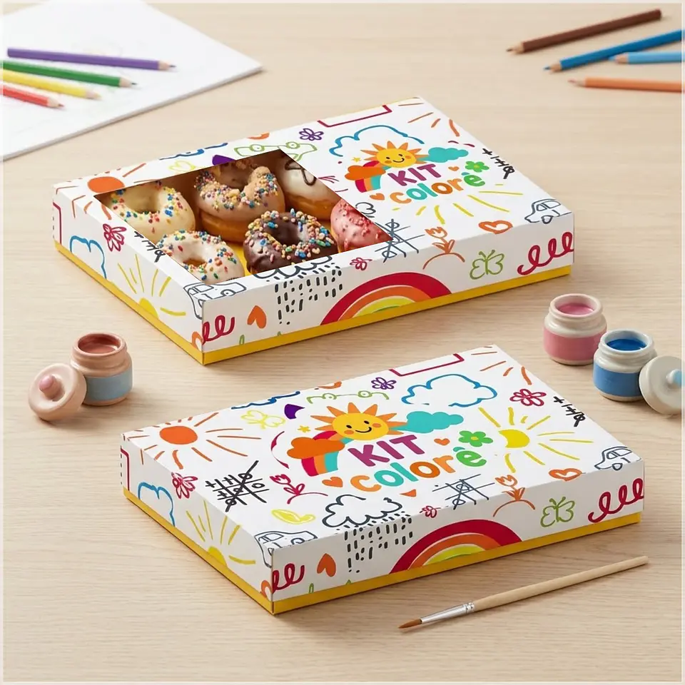 Arquivo de Corte - Cx 8 Donuts Dia das Crianças Kit Colorê 1