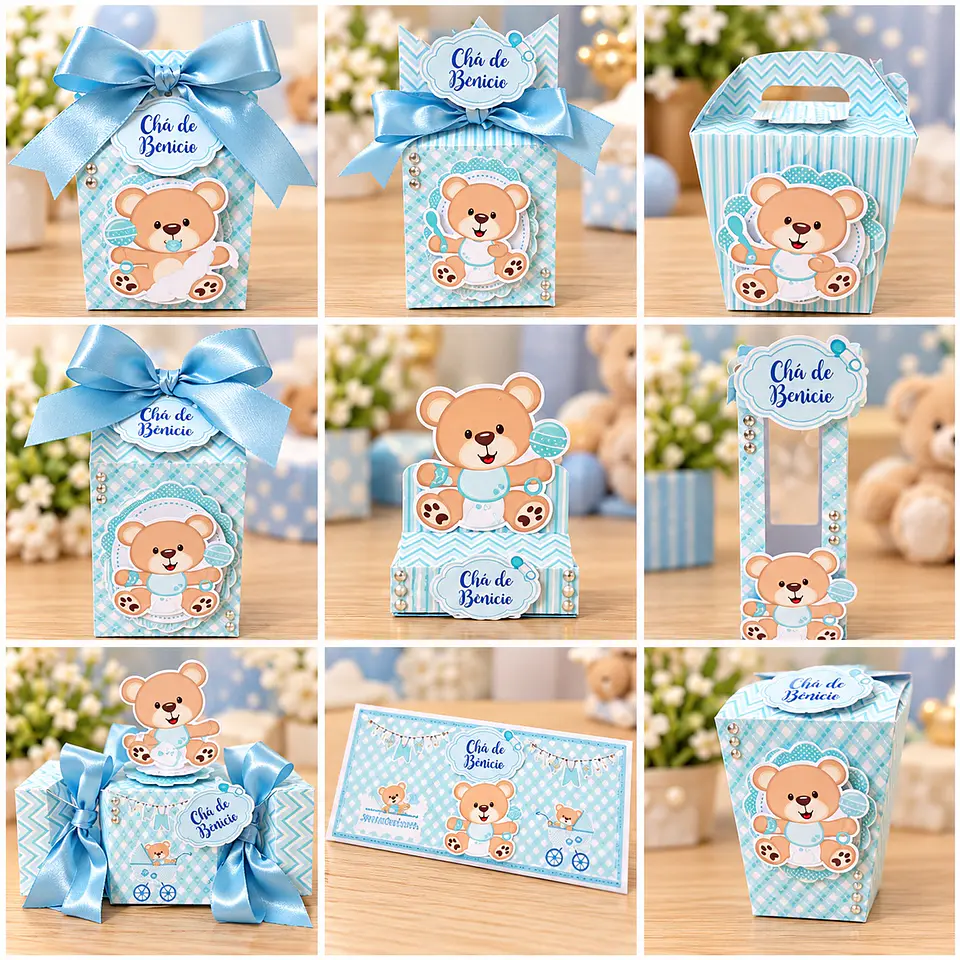 Arquivo de Corte Kit Festa Chá de Bebê Ursinho Azul 13 1