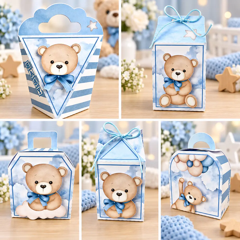 Arquivo de Corte Kit Festa Chá de Bebê Ursinho Azul 10 1