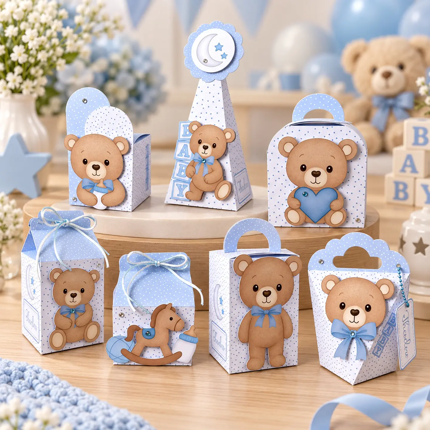 Arquivo de Corte Kit Festa Chá de Bebê Ursinho Azul 9 1