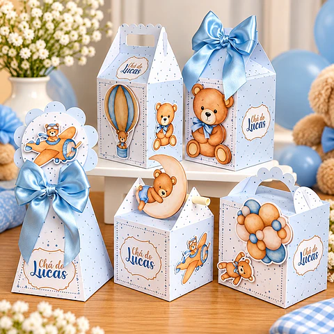 Arquivo de Corte Kit Festa Chá de Bebê Ursinho Azul 7