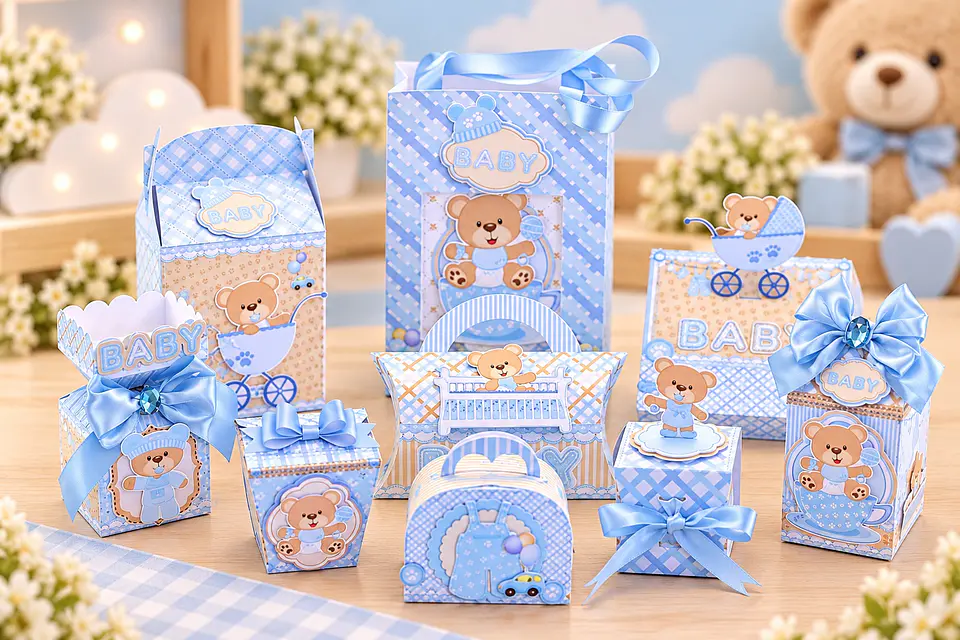 Arquivo de Corte Kit Festa Chá de Bebê Ursinho Azul 1 1