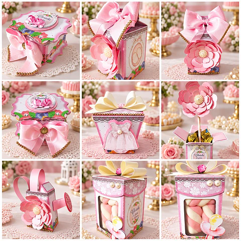Arquivo de Corte Kit Festa Chá de Bebê Rosa Menina 3