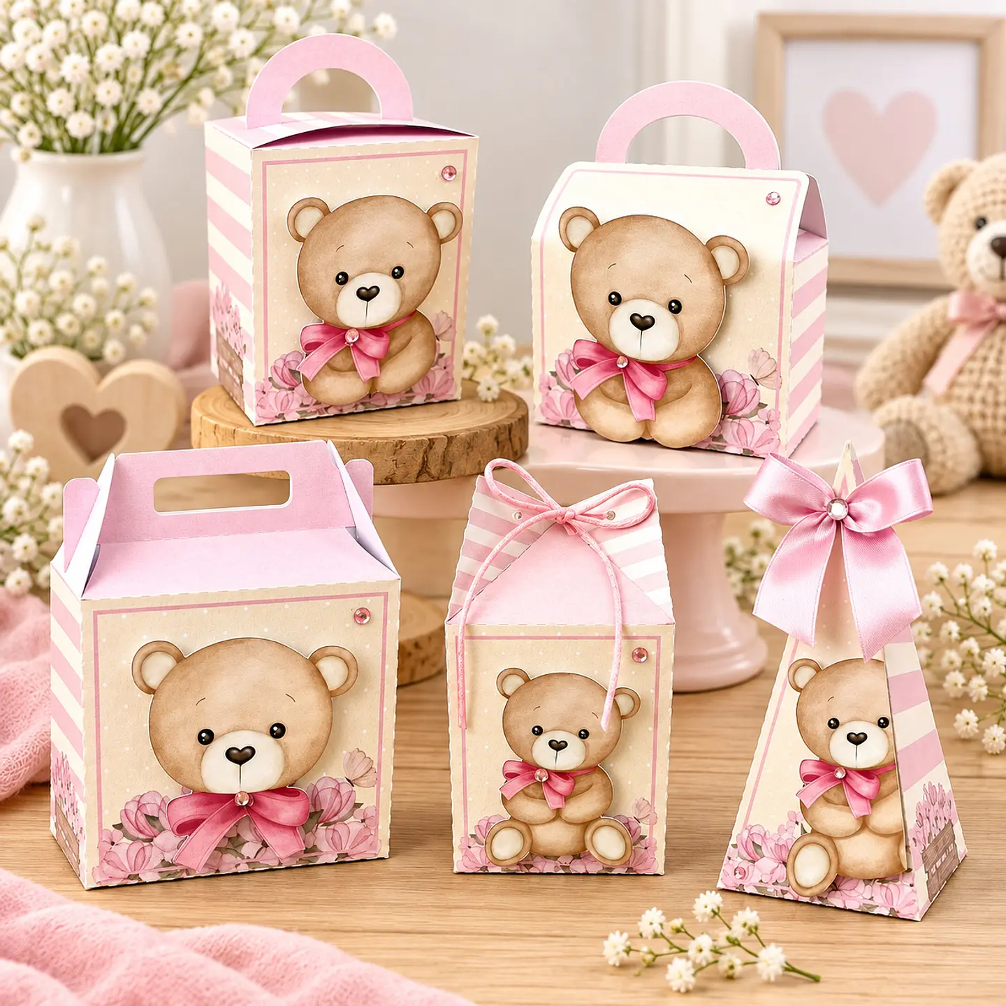 Arquivo de Corte Kit Festa Chá de Bebê Ursinha Rosa 7 1