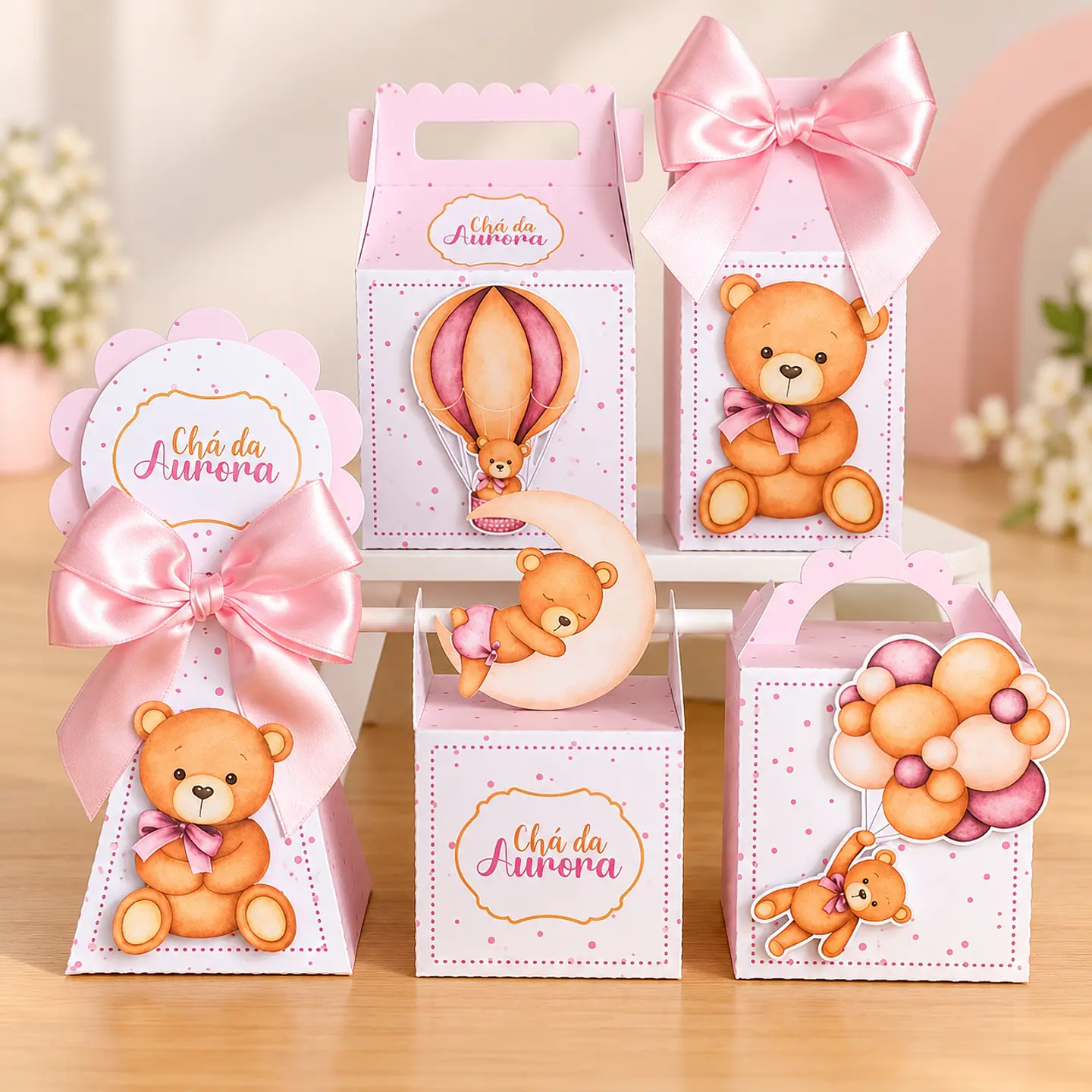 Arquivo de Corte Kit Festa Chá de Bebê Ursinha Rosa 4 1