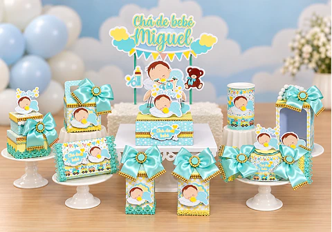 Arquivo de Corte Kit Festa Chá de Bebê Menino 9