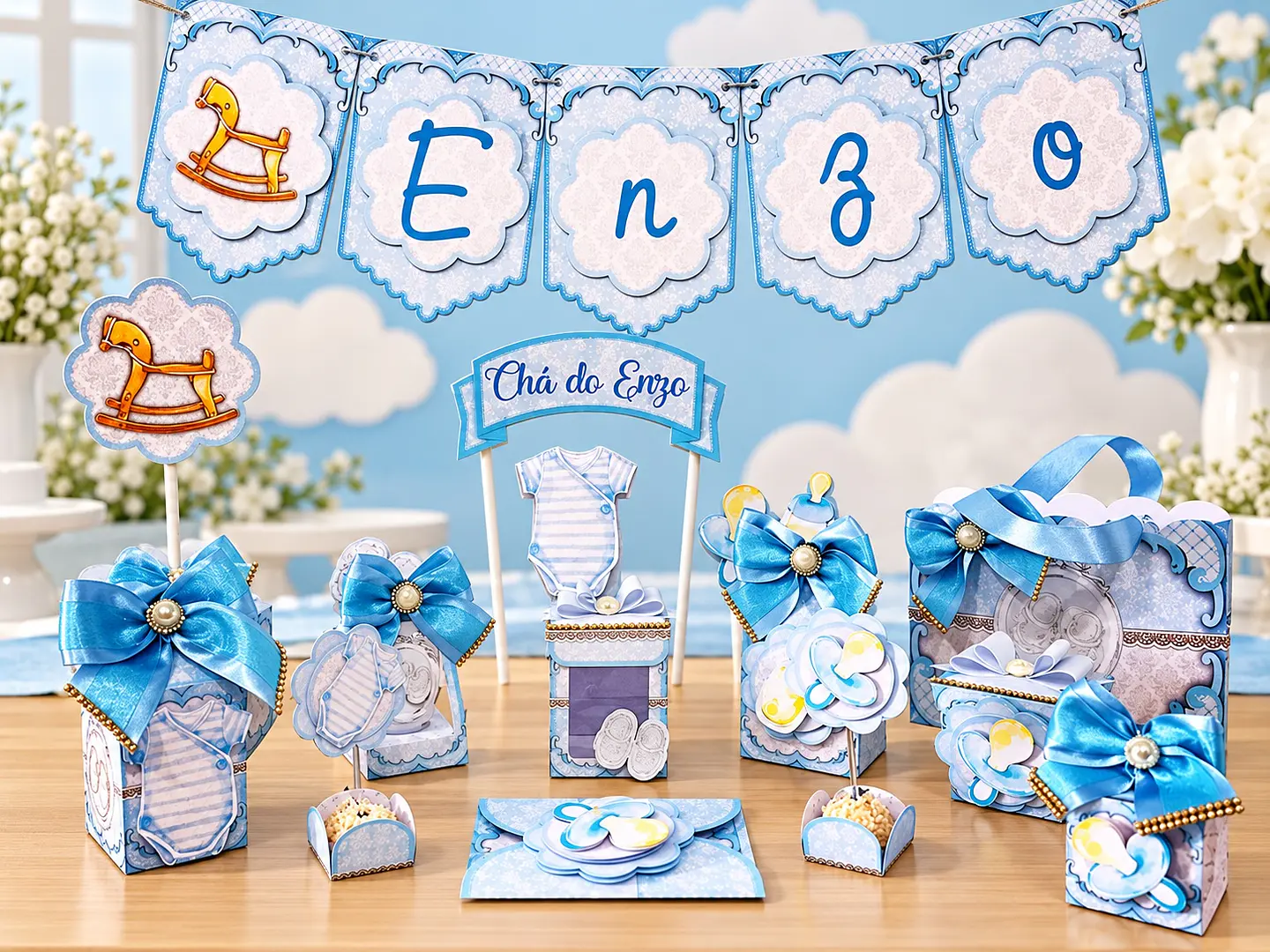 Arquivo de Corte Kit Festa Chá de Bebê Menino 3 1