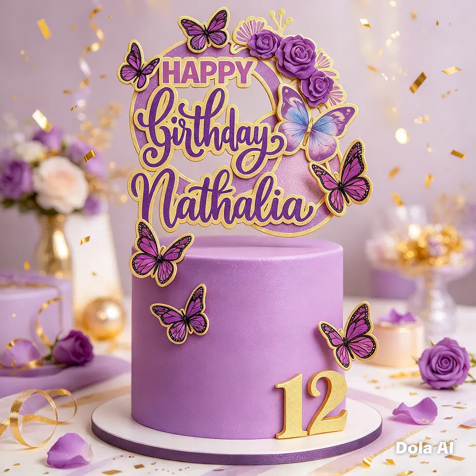 Arquivo de Corte Topo de Bolo Borboletas Happy Birthday 89 1
