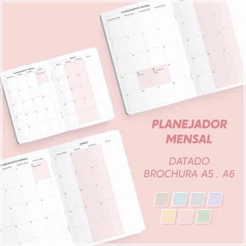 Encadernação - Planejador Mensal 27 Brochura A5 e A6