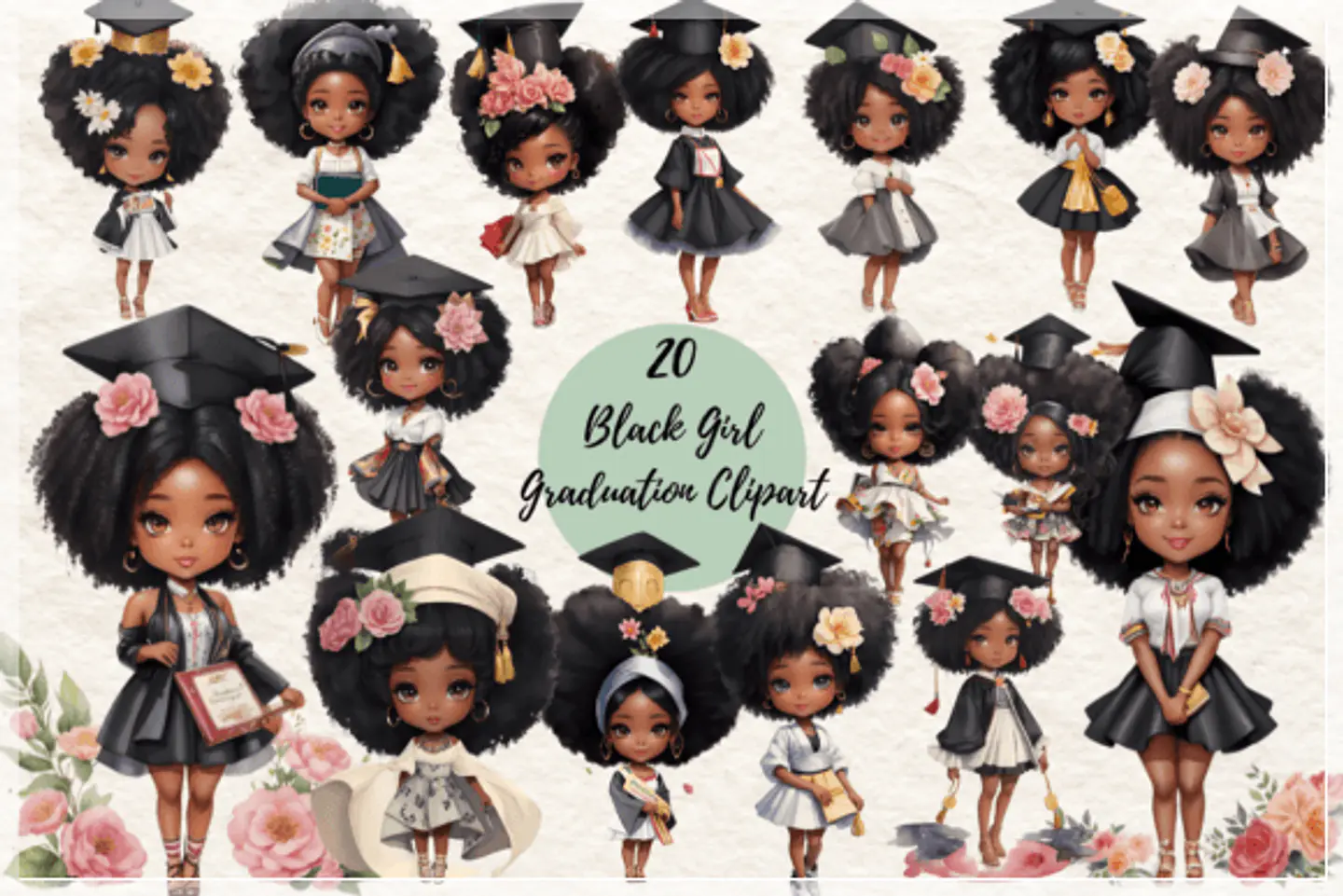 Kit Digital Formatura Bonequinhas Afro 3 1