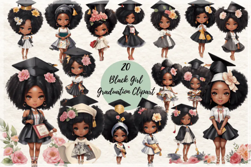 Kit Digital Formatura Bonequinhas Afro 3 1