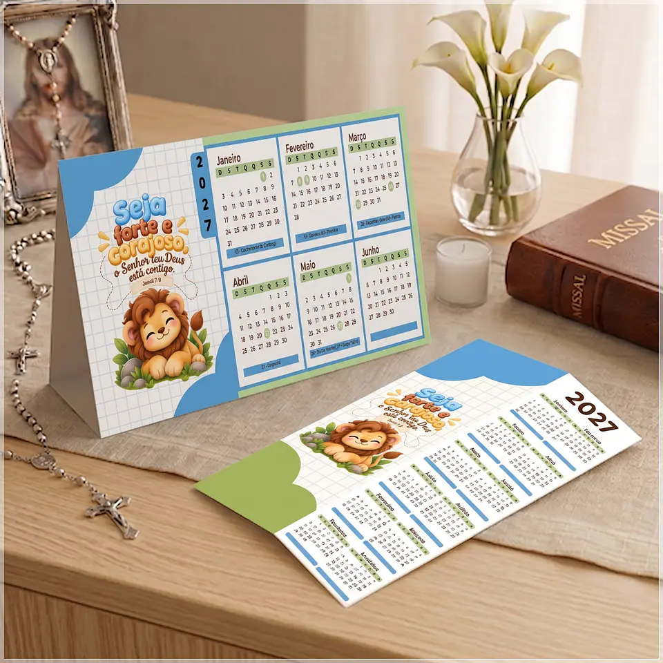 Arquivo de Corte Calendário e Marca Página Religioso Josué 53 1