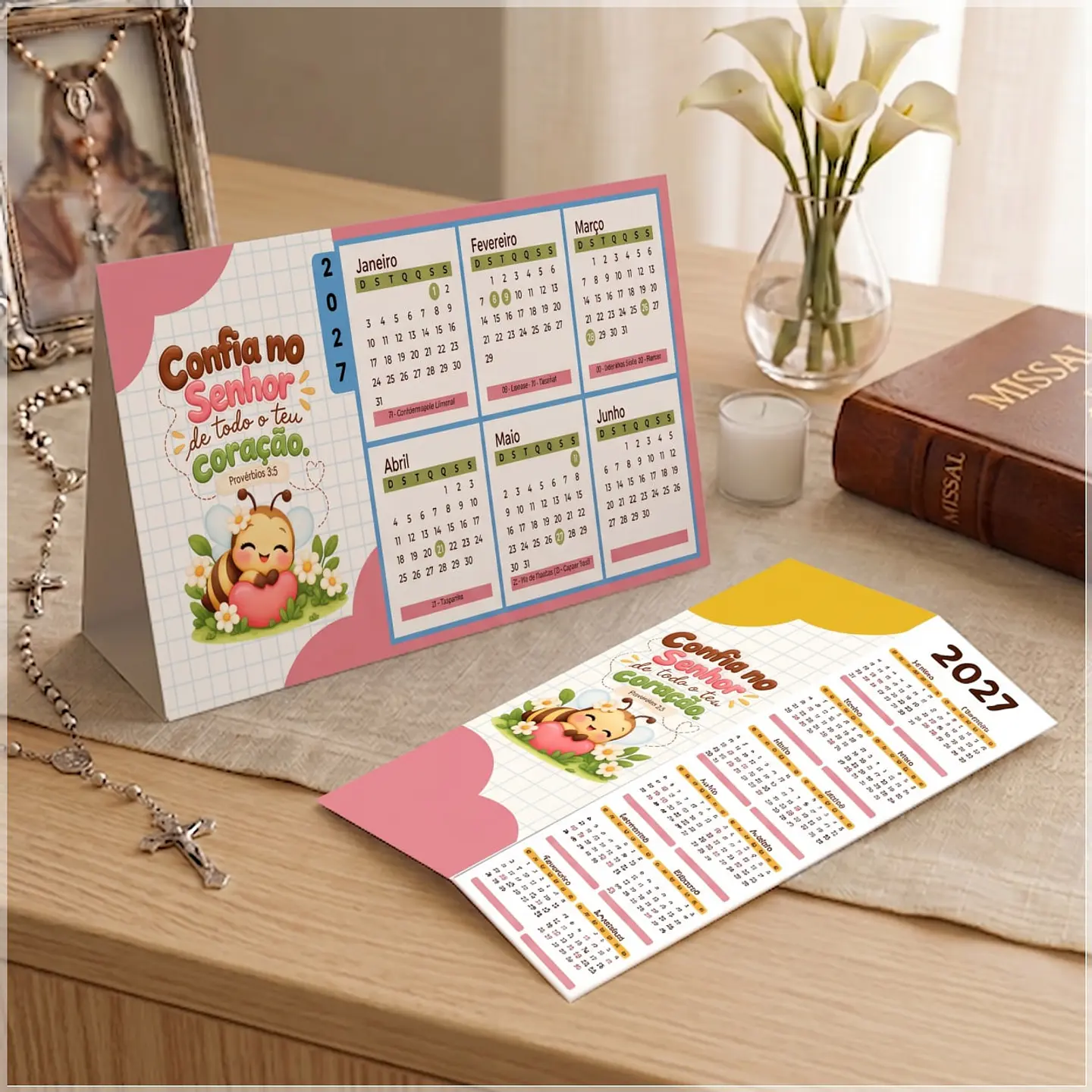 Arquivo de Corte Calendário e Marca Página Religioso Provérbios 51 1