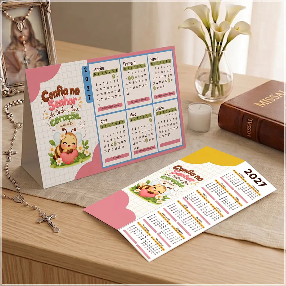 Arquivo de Corte Calendário e Marca Página Religioso Provérbios 51 1