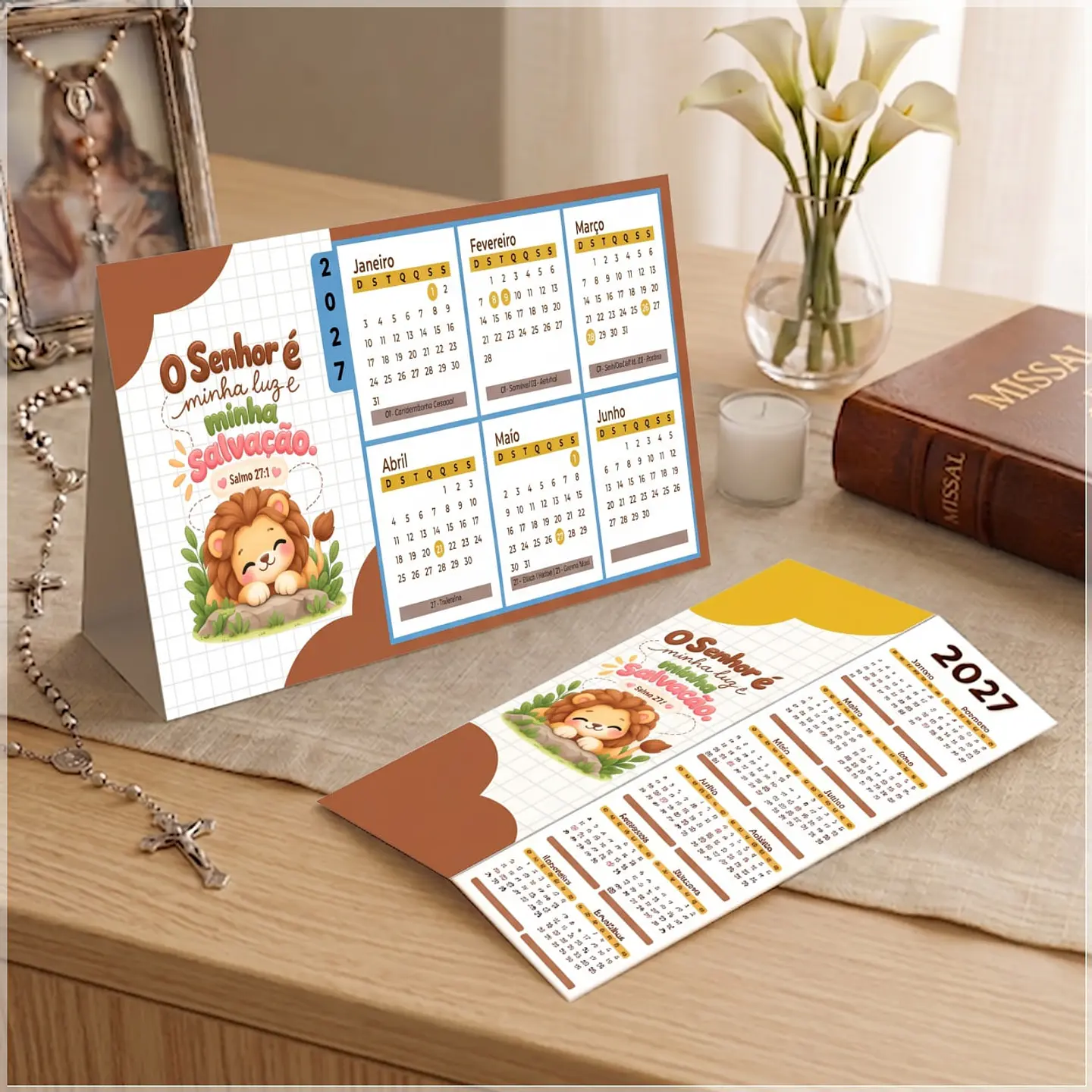 Arquivo de Corte Calendário e Marca Página Religioso Salmo 50 1