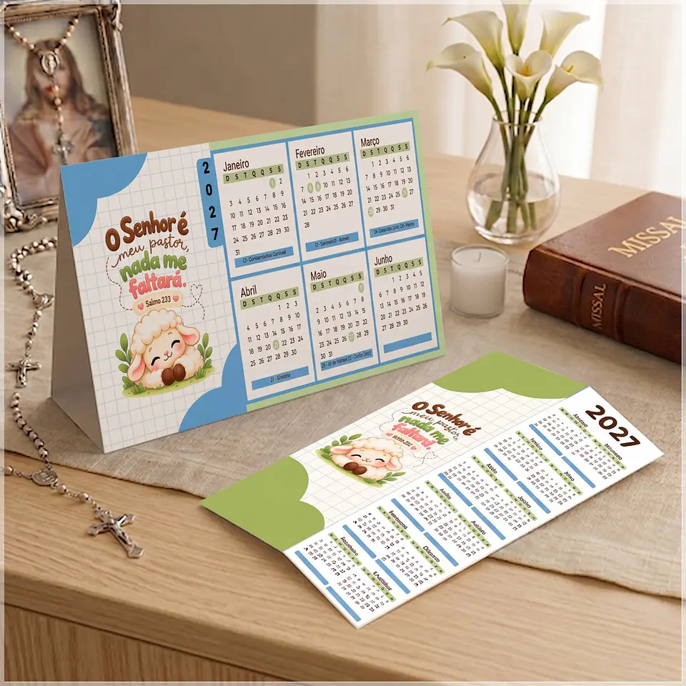 Arquivo de Corte Calendário e Marca Página Religioso Salmo 49 1