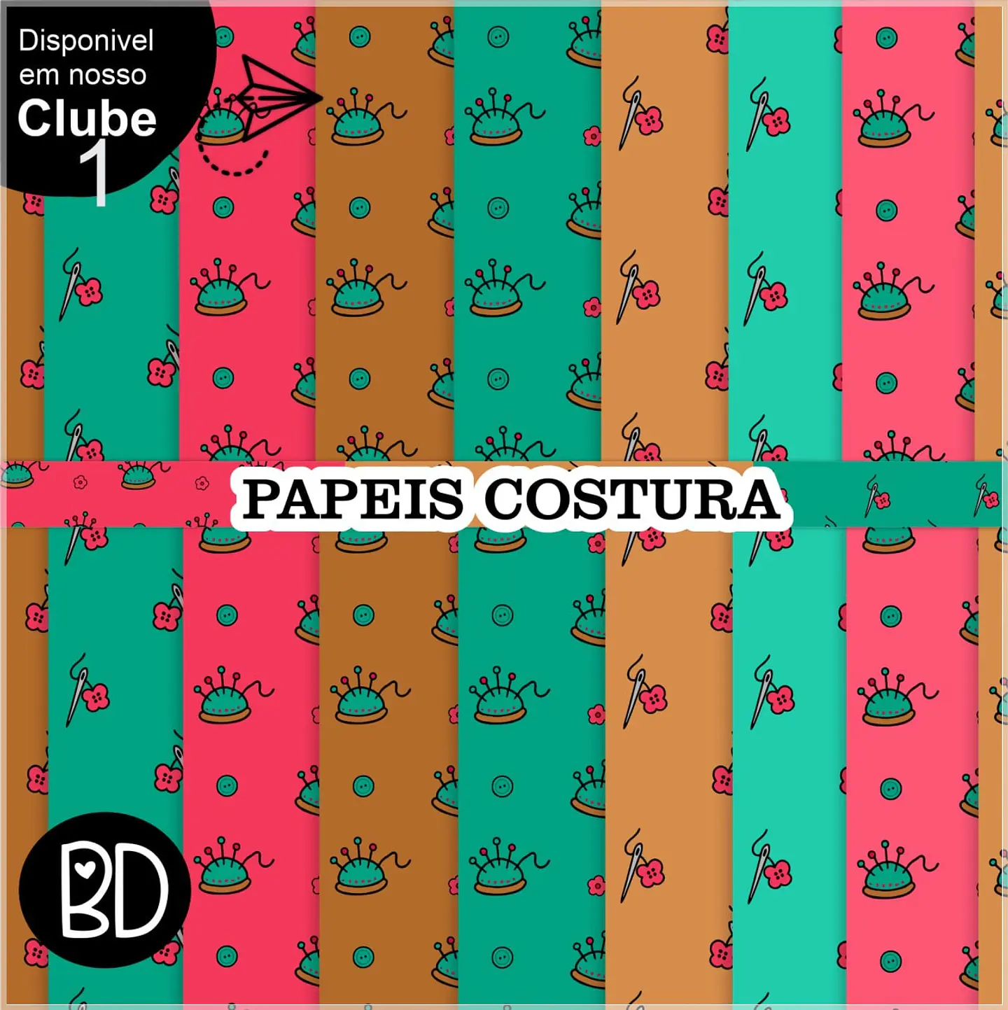 Kit Digital Papéis Costura Costureira 793 1