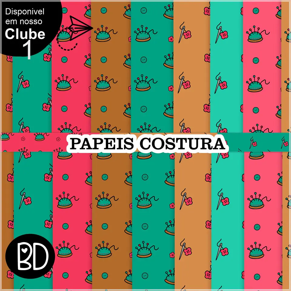 Kit Digital Papéis Costura Costureira 793 1