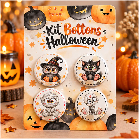 Arquivo de Corte Bottons Halloween Personagens 3