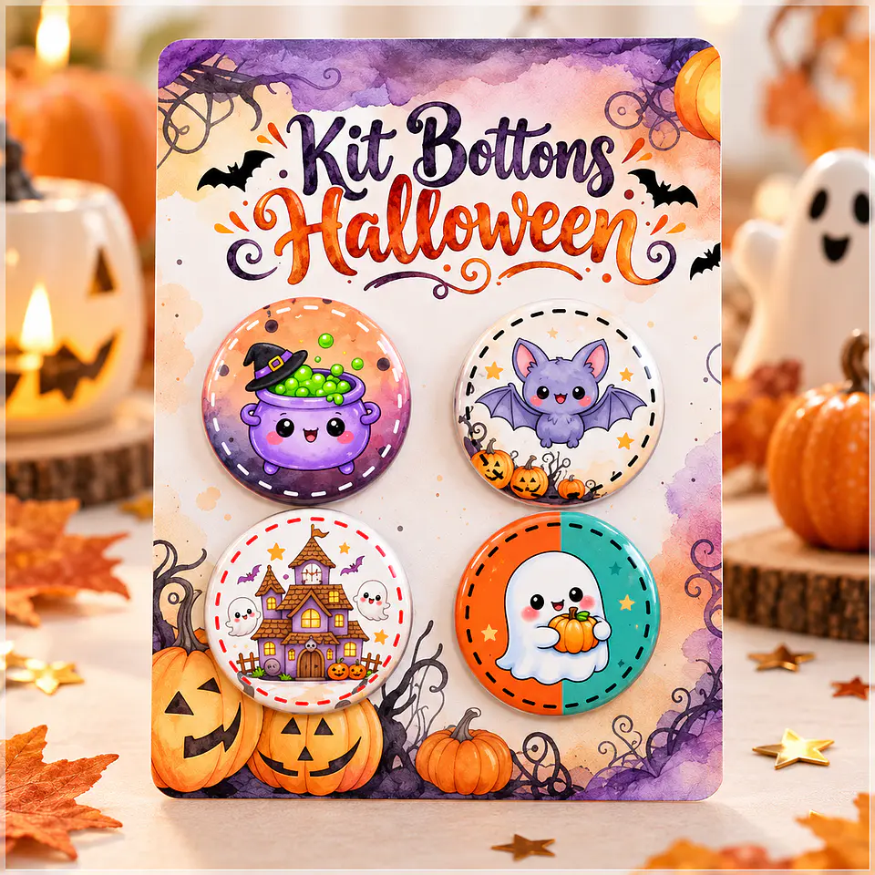 Arquivo de Corte Bottons Halloween Cute 1 1