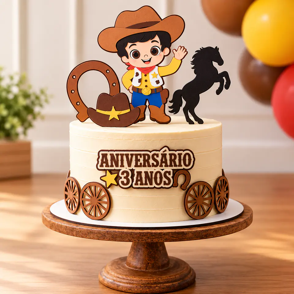 Arquivo de Corte Topo de Bolo Country Cowboy 18 1