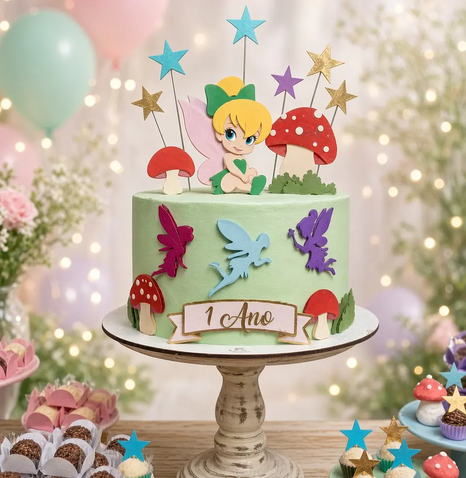Arquivo de Corte Topo de Bolo Sininho - Tinkerbell 21 1