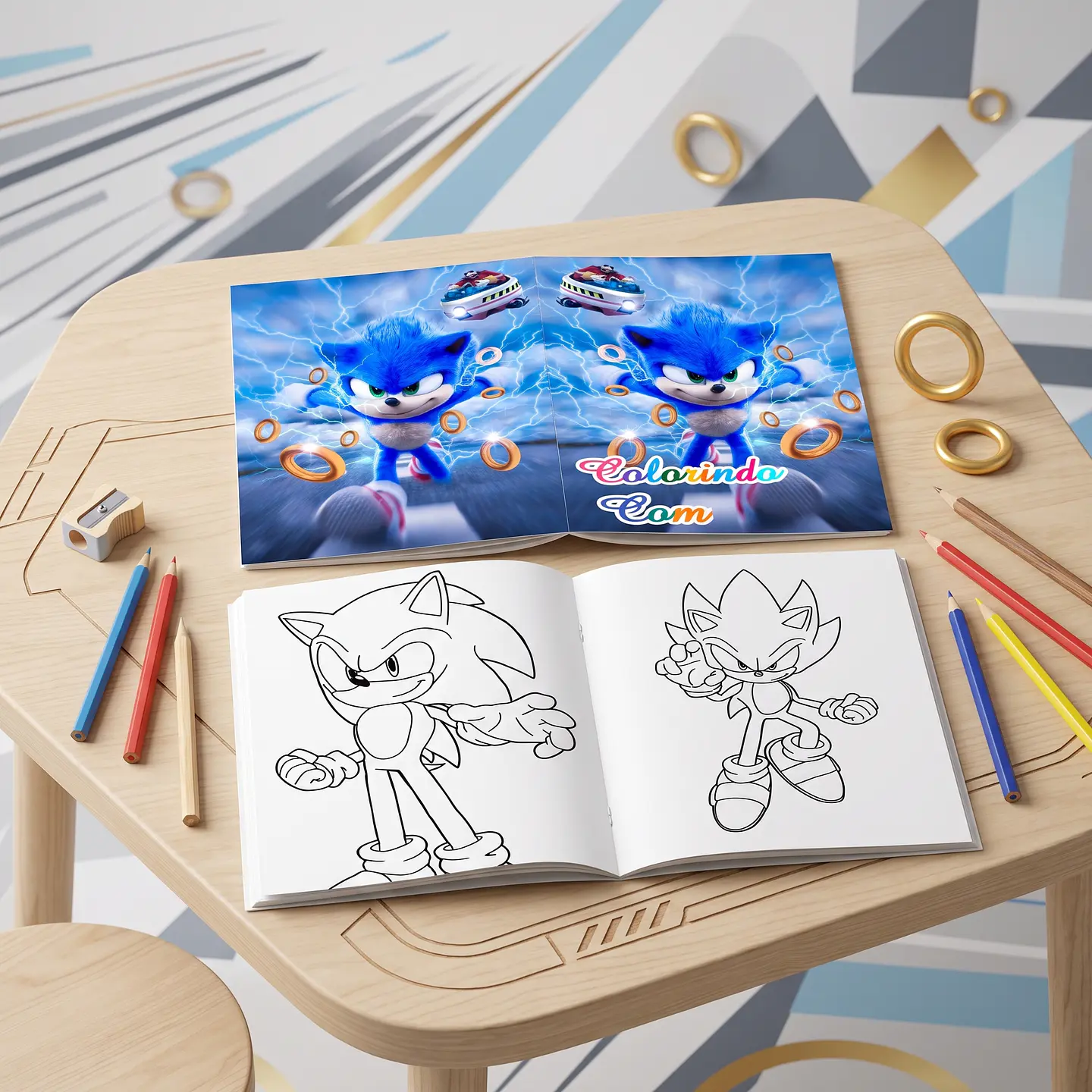 Arquivo de Corte Revistinha de Colorir Sonic 5 1