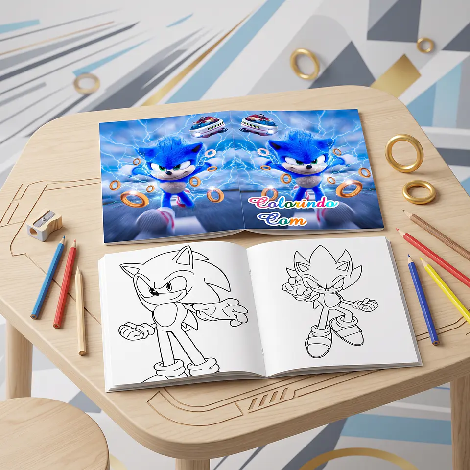 Arquivo de Corte Revistinha de Colorir Sonic 5 1