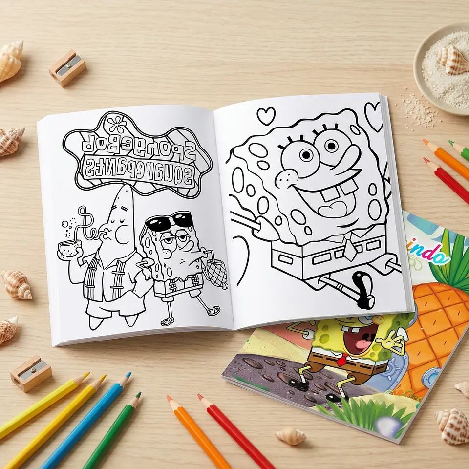 Arquivo de Corte Revistinha de Colorir Bob Esponja 4 1