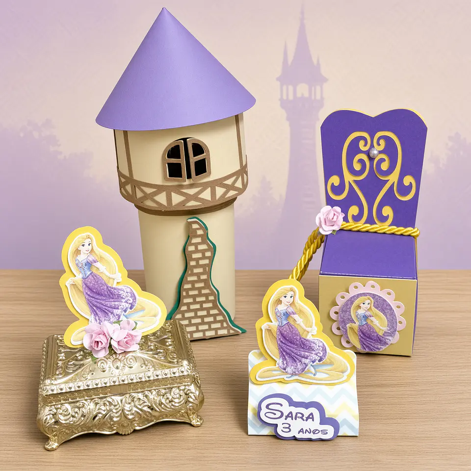 Arquivo de Corte Kit Festa Enrolados Rapunzel 15 1