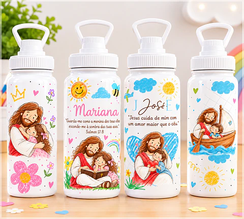 Sublimação - Garrafa Infantil Jesus
