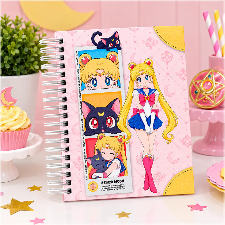 Encadernação - Minizinha Sailor Moon 27 (Caderno,Bloco A6,Bloco95x95,Caneca e Botton) 1