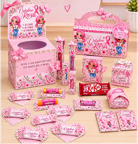Arquivo de Corte Kit Combo Mimos Outubro Rosa 1