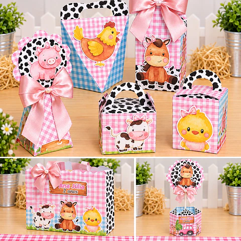 Arquivo de Corte Kit Festa Fazendinha Rosa 9