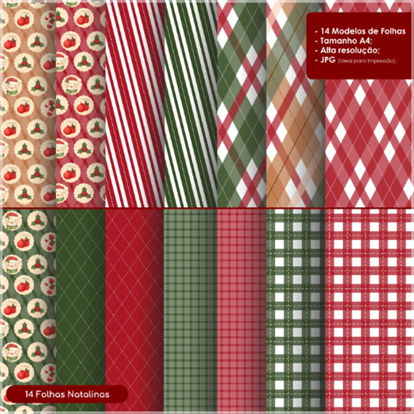 Kit Digital Papéis Natal 1 1