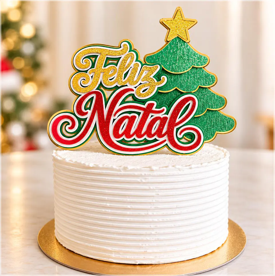 Arquivod e Corte Topo de Bolo Feliz Natal Árvore 1 1