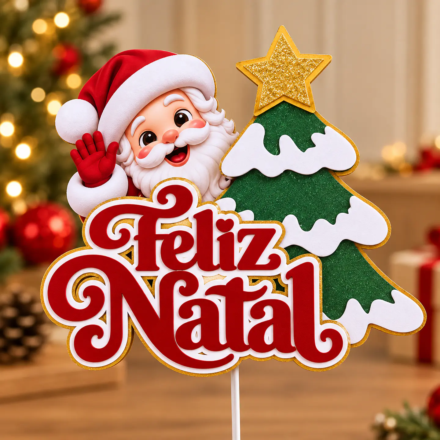 Arquivod e Corte Topo de Bolo Natal Papai Noel 6 1