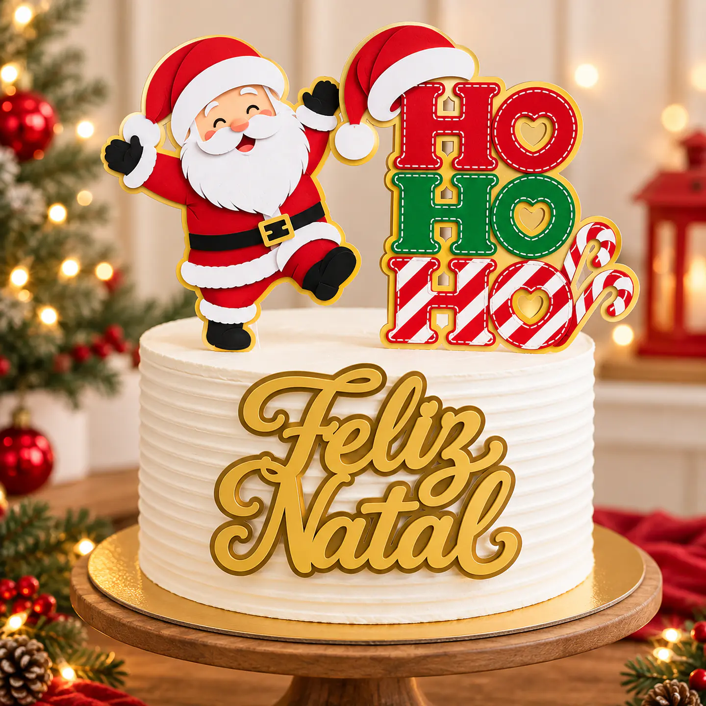 Arquivod e Corte Topo de Bolo Natal Papai Noel 4 1