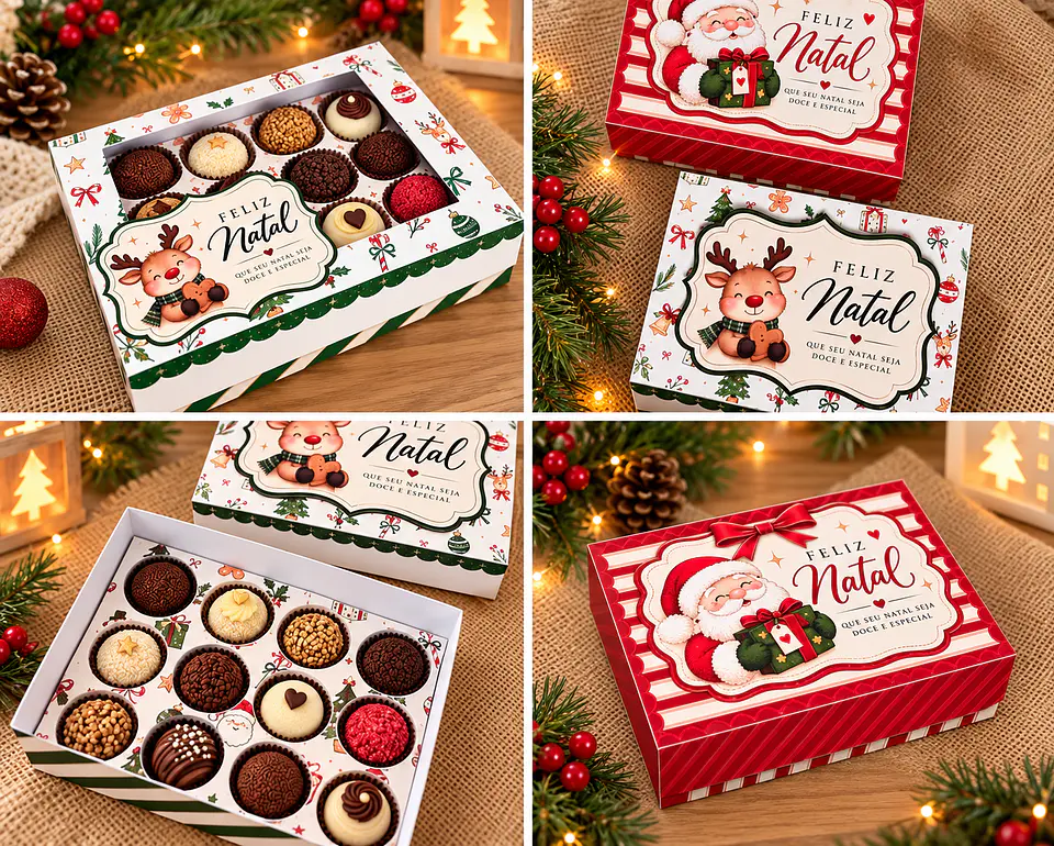 Arquivo de Corte Caixa 12 Doces Natal 6 1