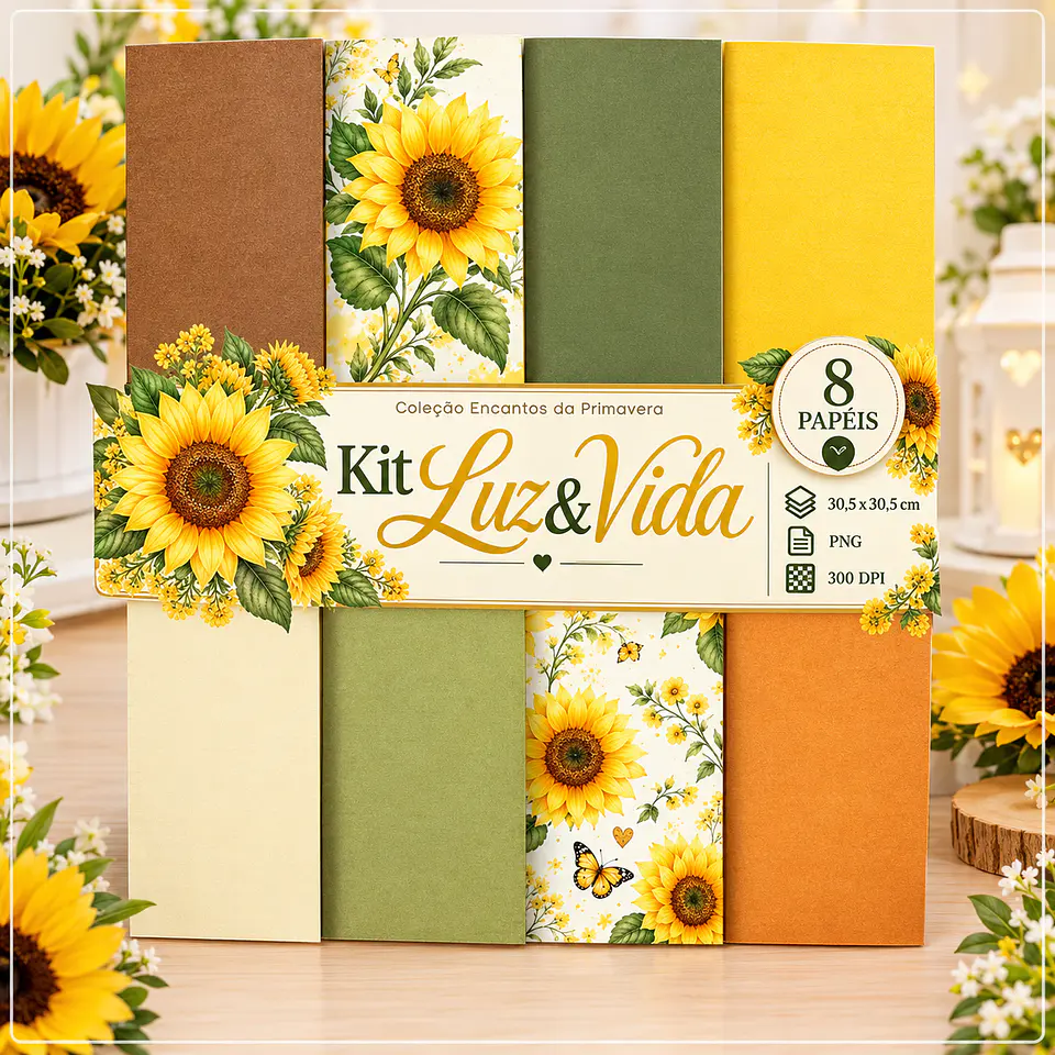 Kit Digital Papéis Floral Luz Vida Encantos Primavera 7 1