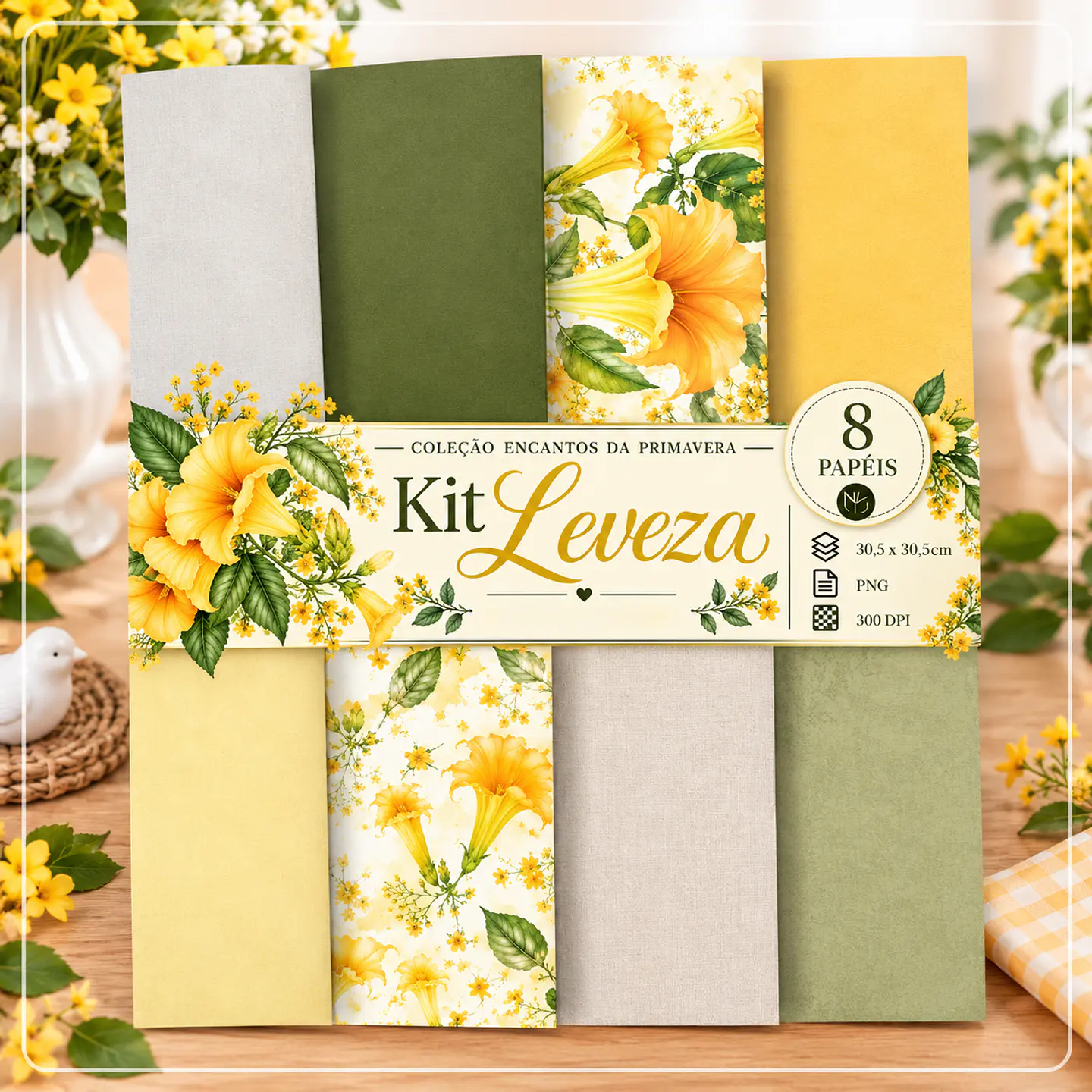 Kit Digital Papéis Floral Leveza Encantos Primavera 6 1