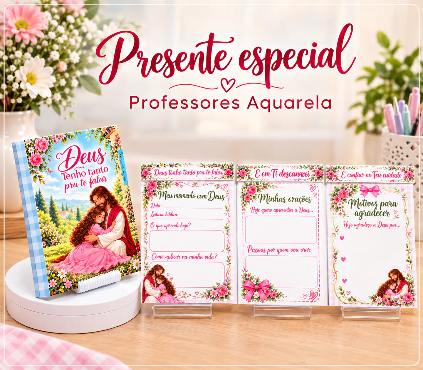 Encadernação - Dia dos Professores Aquarela Cristão 1