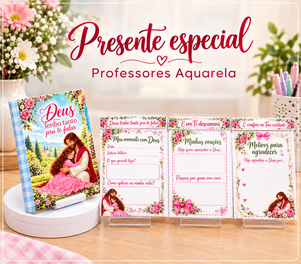 Encadernação - Dia dos Professores Aquarela Cristão 1
